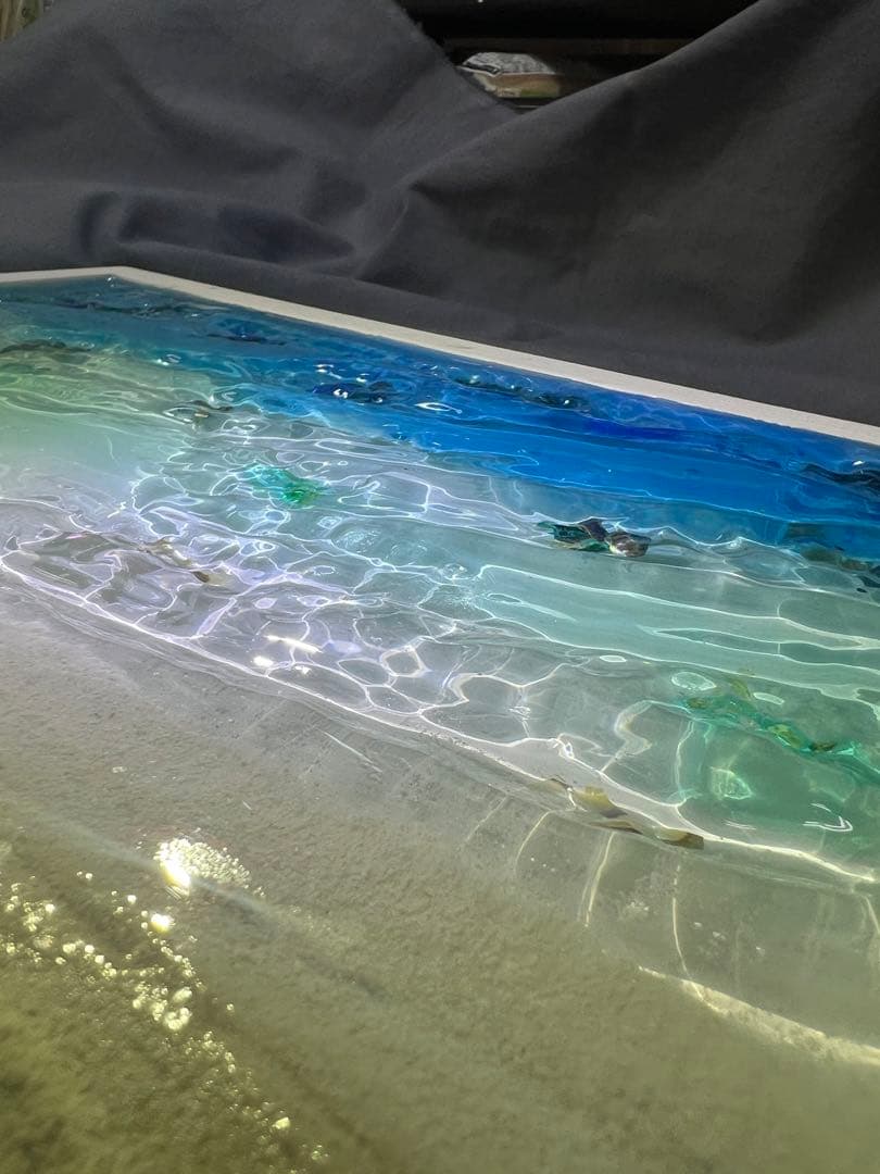 【レジンアート】波紋アート／さざなみクリスタル／B4パネル／オーシャンアート