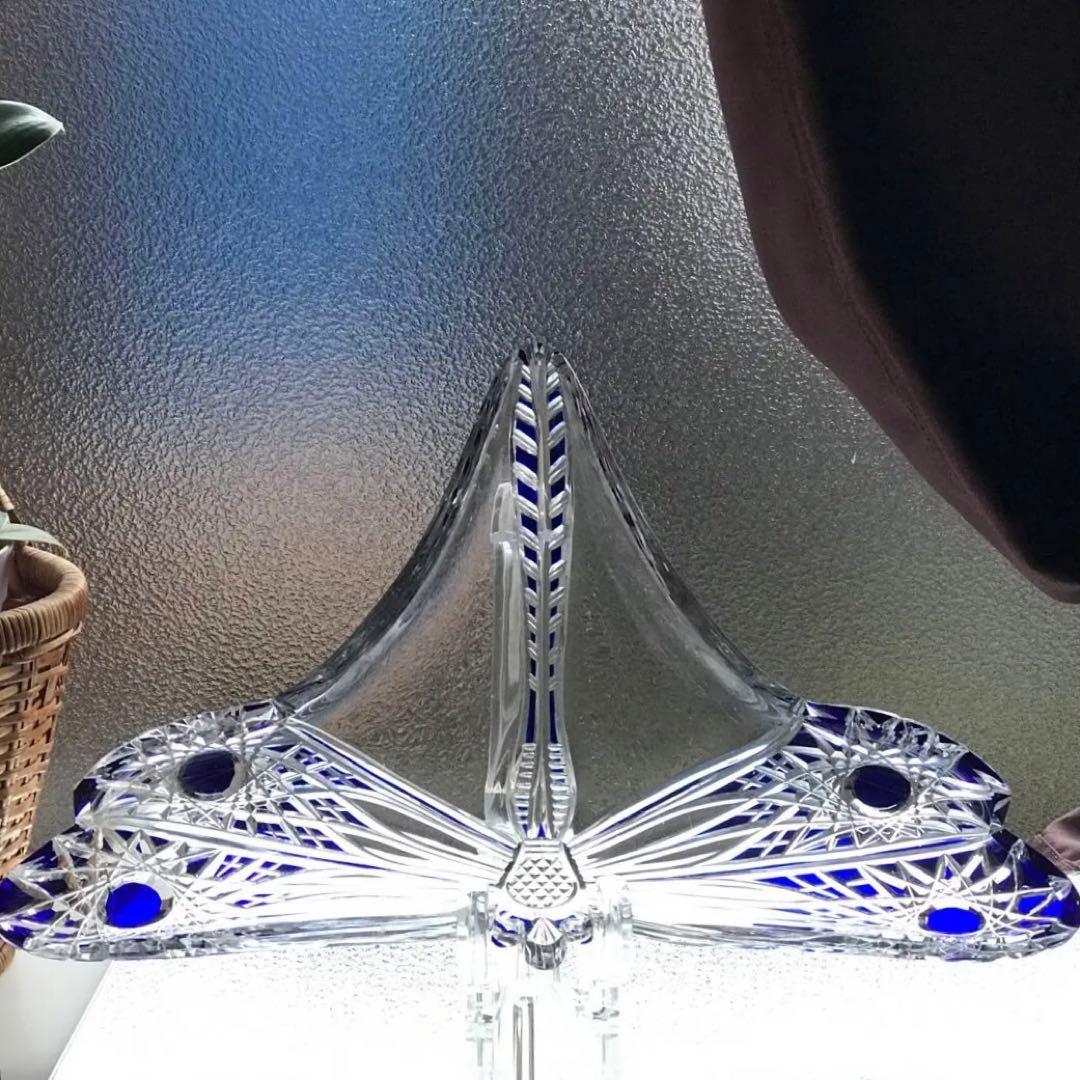 美術館所蔵品オールドバカラ リベリュールLibelluleトンボ蜻蛉 装飾皿名作