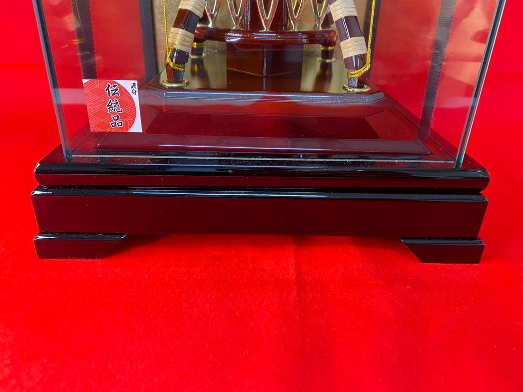 破魔弓　光鶴作　パノラマガラスケース・間口約２３×奥行約２３×高さ約３８㎝