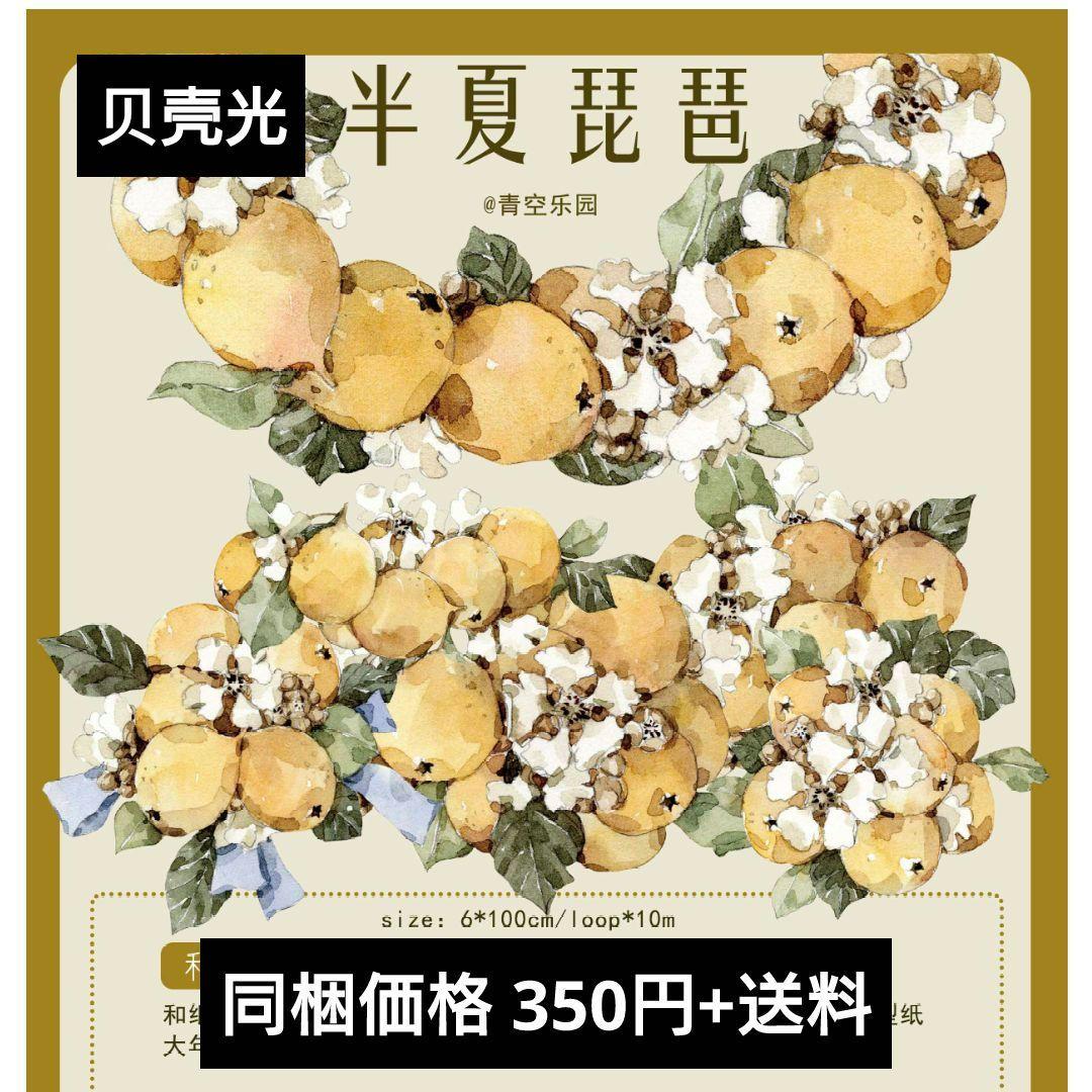 S9＃半夏琵琶(贝壳光)青空乐园切り売り海外装飾マステ