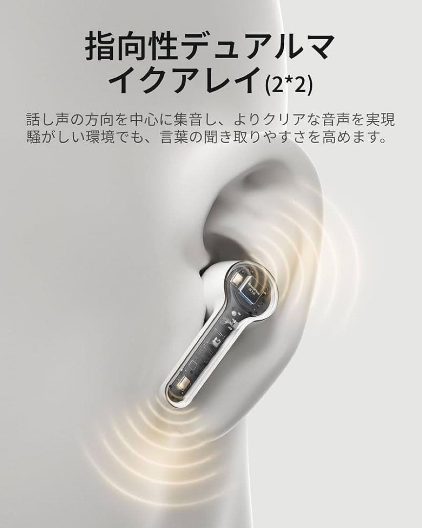 集音器 Bluetooth5.3 ワイヤレスイヤホン型　長時間使用可能 高速充電