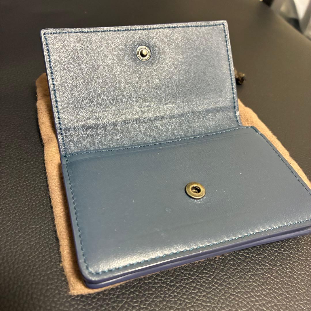 ボッテガ　Bottega Veneta 名刺入れ　青色(ブルーグリーン)