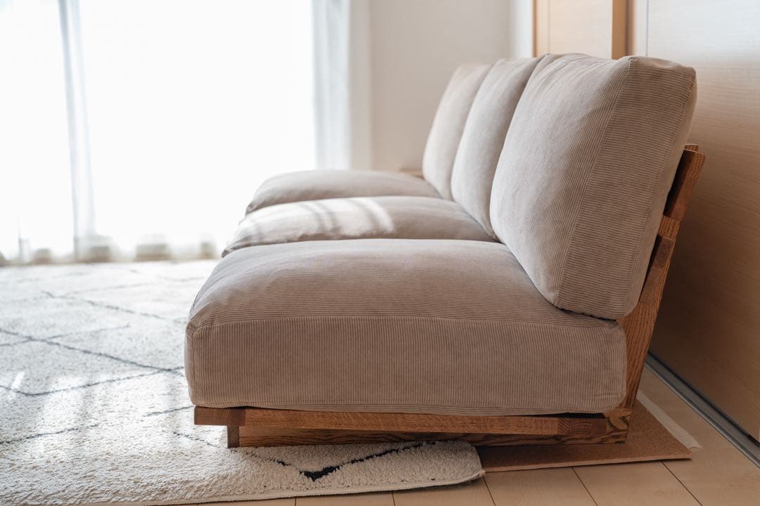 MOMO NATURAL/クラウドローソファ3P/オットマン別売/たのメル便