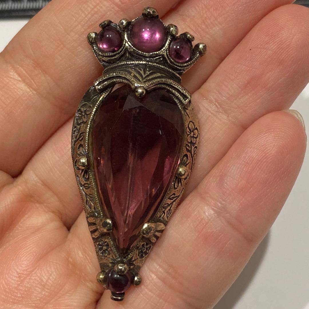 MIRACLE 英国ヴィンテージブローチ　カラーストーン