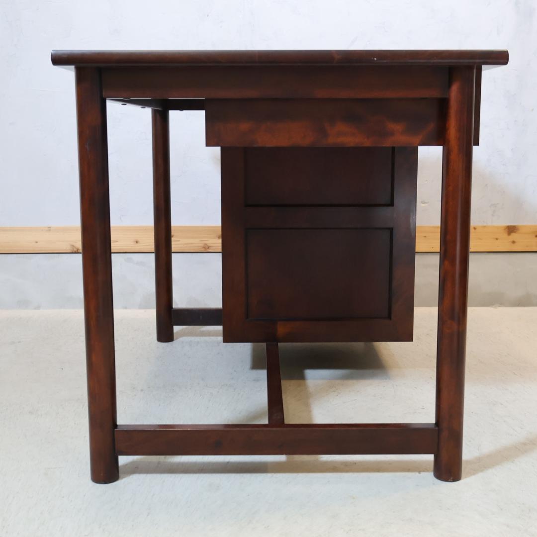 九州民芸家具 つくし工芸 書斎机 袖机 デスク ミズメザクラ無垢材 クラシック