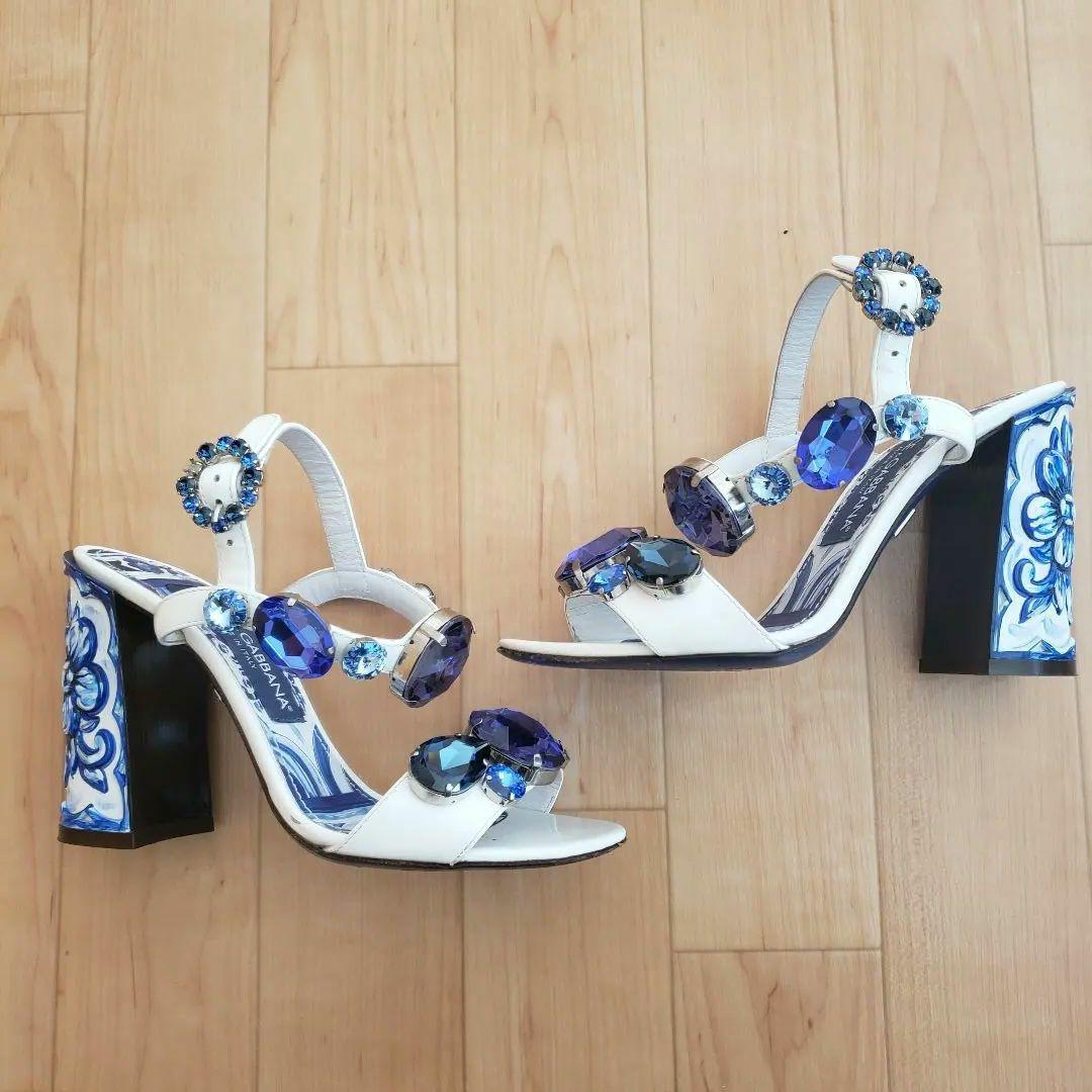 ドルチェアンドガッバーナ マヨリカ ビジューサンダル ハイヒール