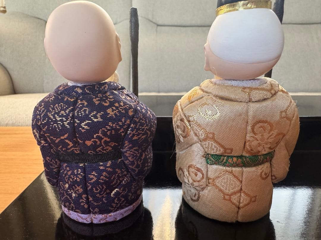 縁起物、新年/正月飾り◆木目込人形「七福神」7体＋ひな壇、金屏風、名前札 セット