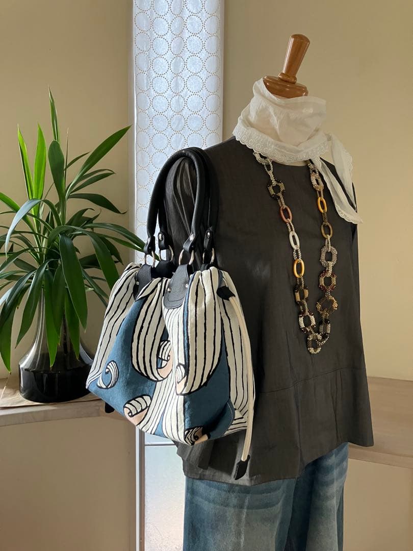 ハンドメイド swing巾着バッグ