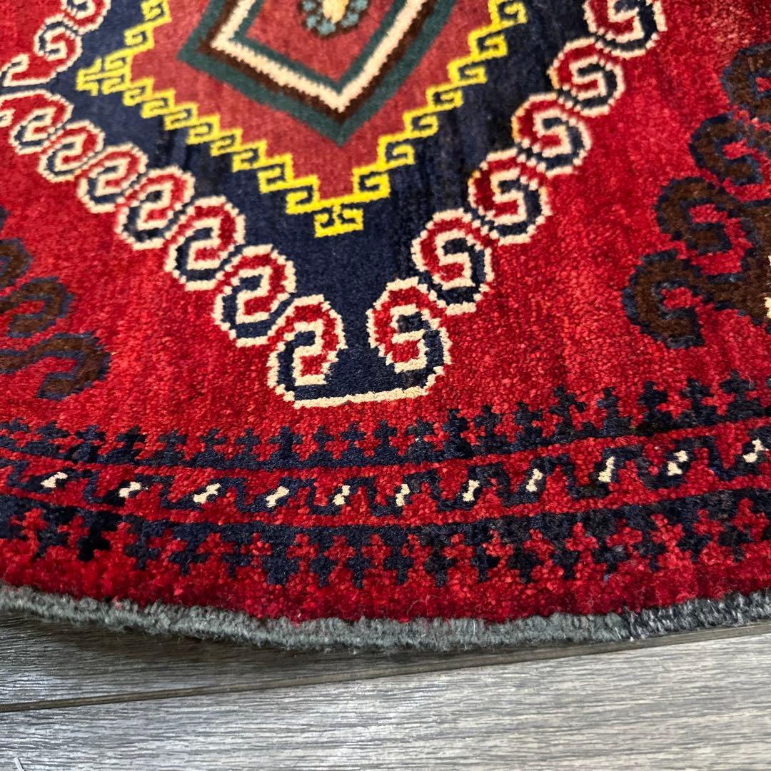 53x51cm トライバルラグ手織り絨毯ヴィンテージ ラグ❣️sale❣️