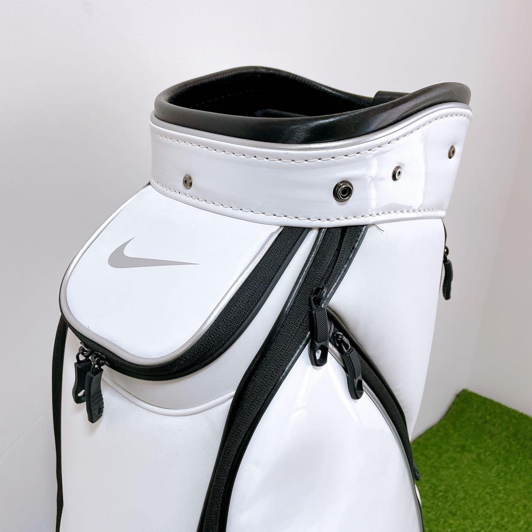 美品　NIKE キャディバック　ホワイト　エナメル　GF3006 9型　黒