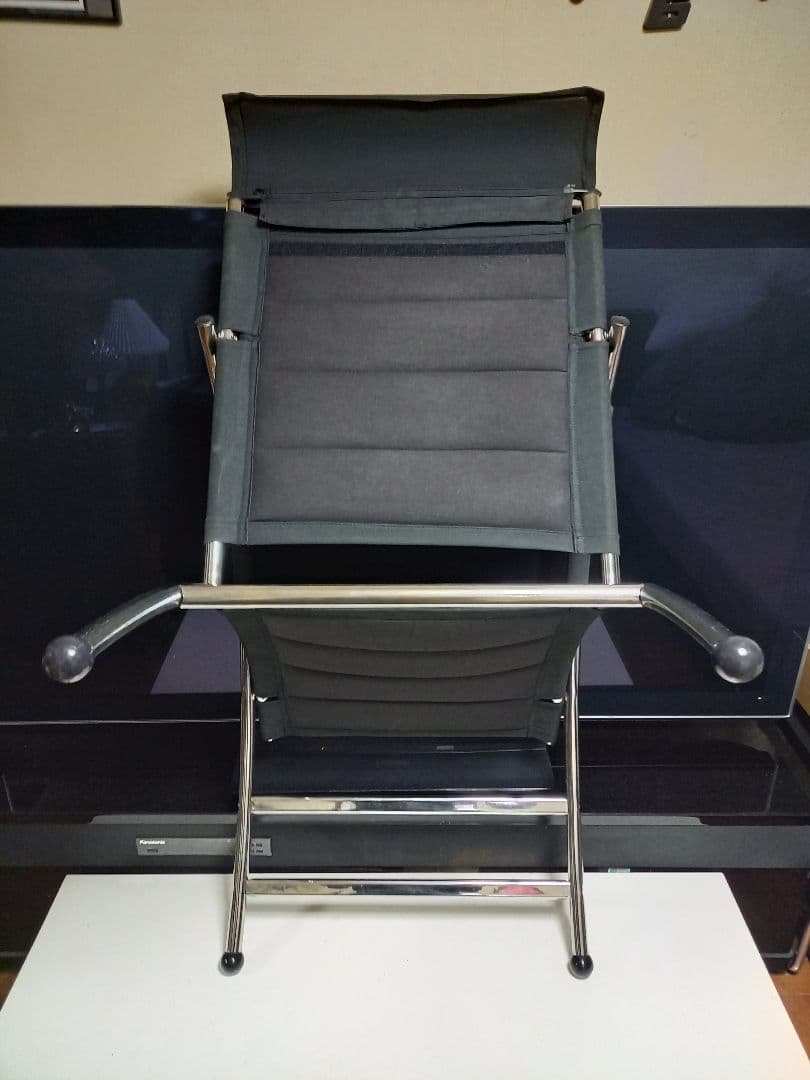 1970's　スペースエイジ　パーソナル　チェア　ポストモダン　ブラック　メタル