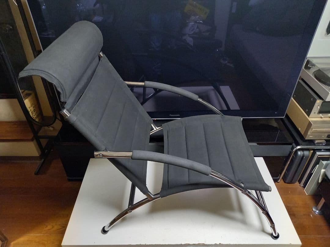 1970's　スペースエイジ　パーソナル　チェア　ポストモダン　ブラック　メタル