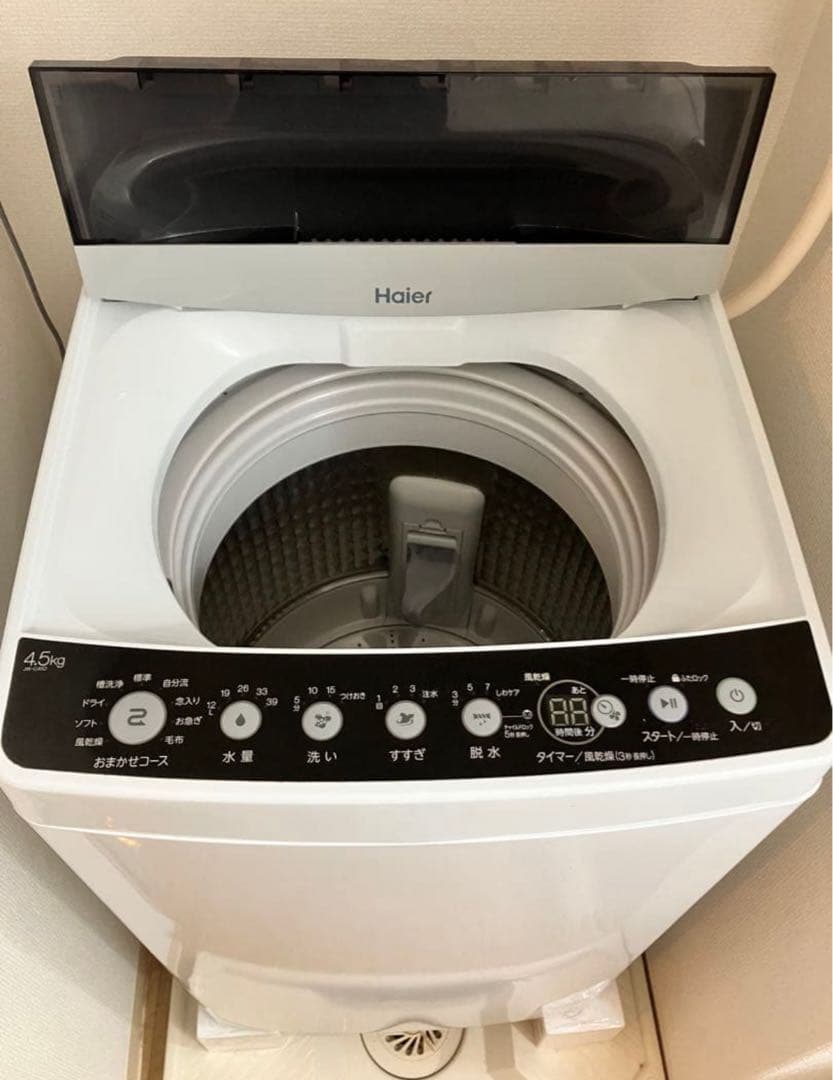 【匿名配送】ハイアール 全自動電気洗濯機　JW-C45D 2019年