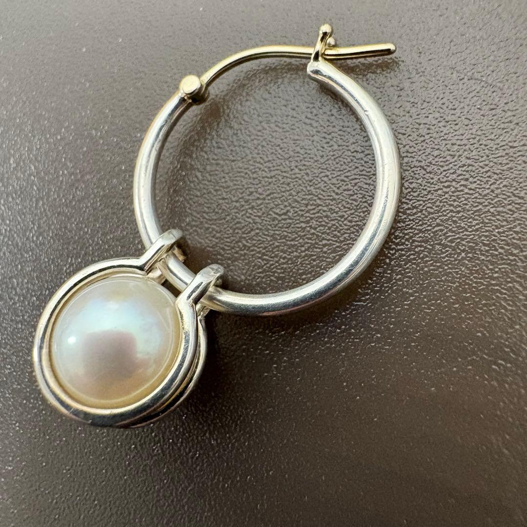 ティファニーハードウェアパールフープ ピアス　AG925