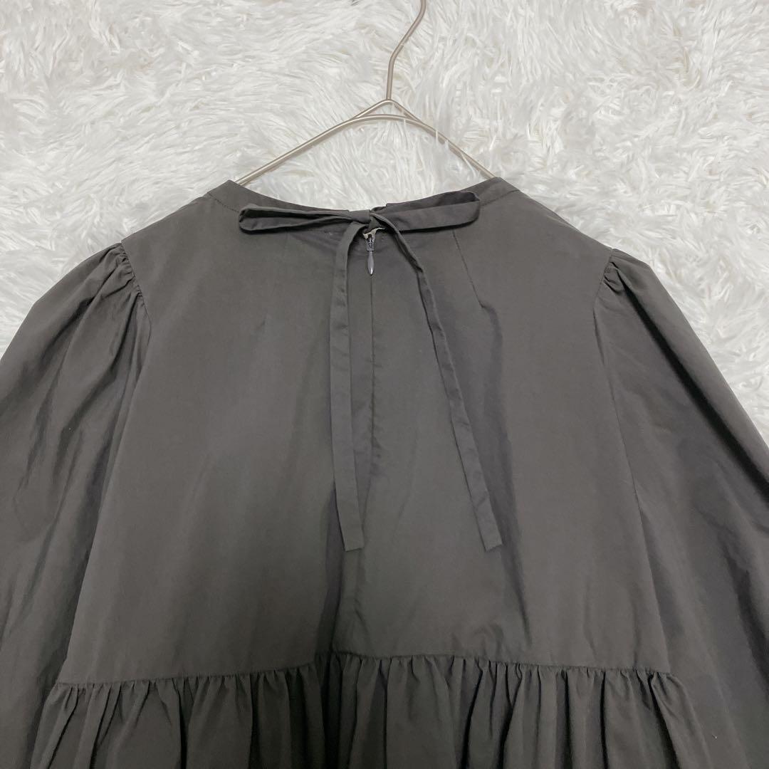 美品 ヨリ パフスリーブブラウス　yori 38 バックリボン フレア ギャザー