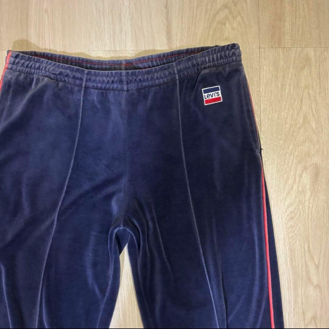 値下げ〇 希少 リーバイス ネイビー フリースジャージパンツ 赤ライン