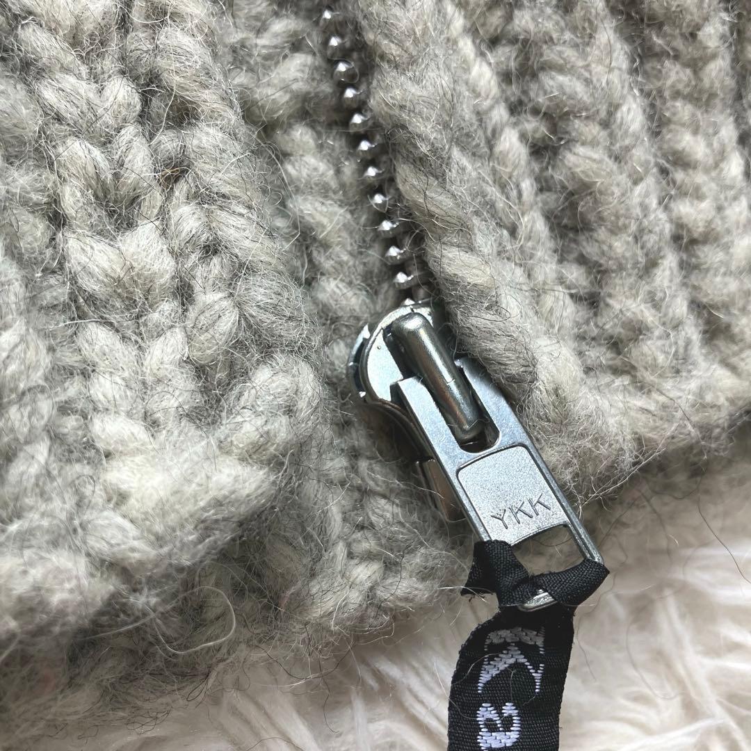 Kanata カナタ ニット ベスト カウチン ジップ リス 希少 カナダ製 S