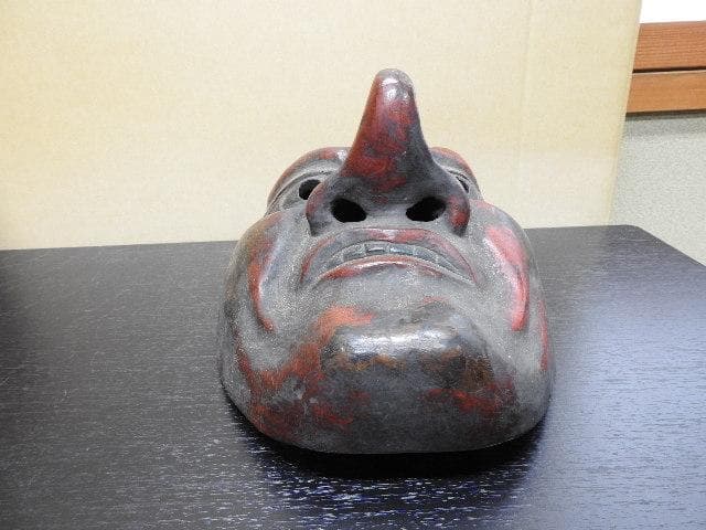 東大寺国宝貴徳面写舞楽面　　暁水作　共箱　MA425