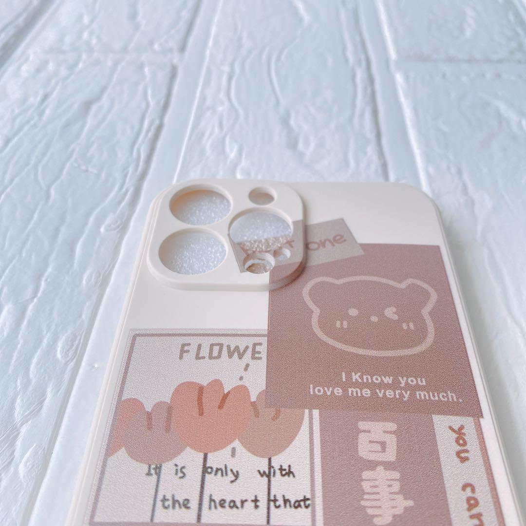 iPhone 13 Pro Max ケース かわいい　クマ　漫画　ソフトシリコン