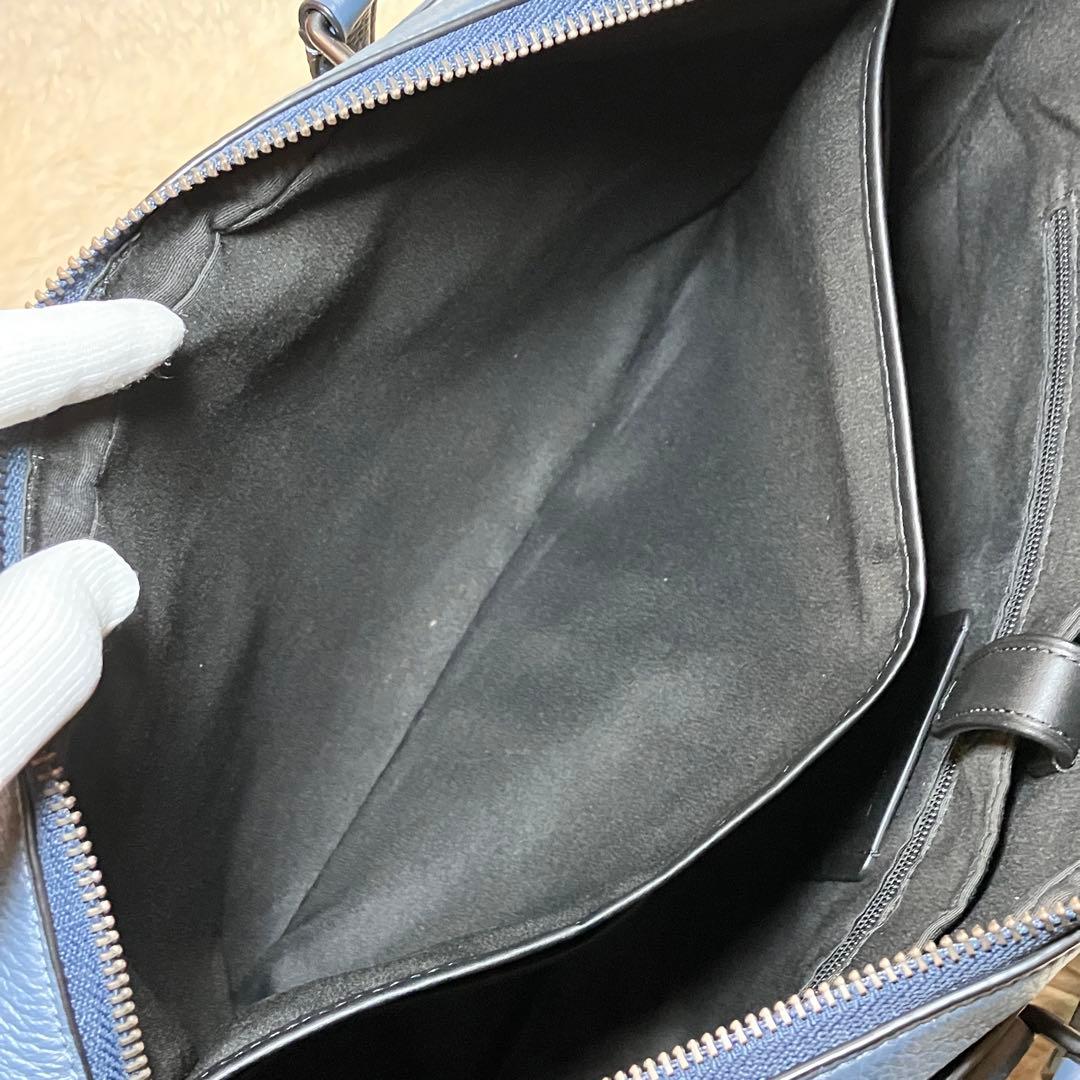 ☆良品☆ コーチ ブリーフケース グラハム 2way A4 レザー ブルー