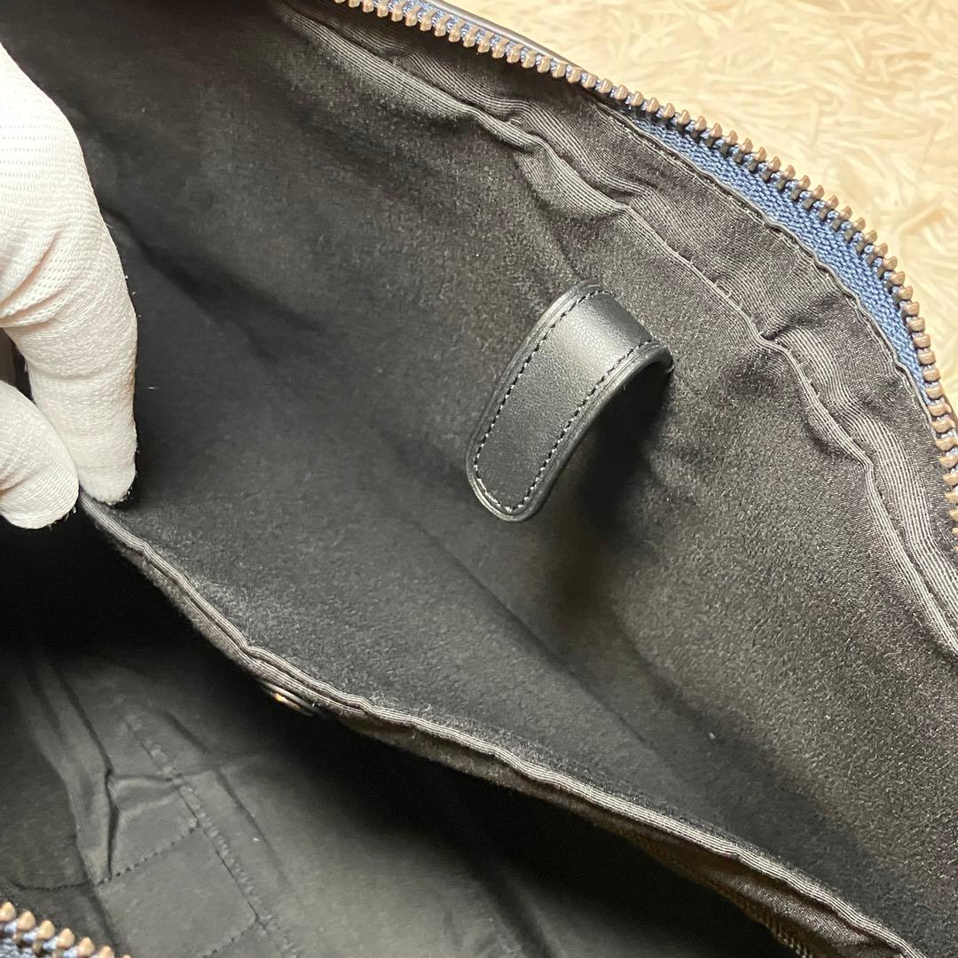 ☆良品☆ コーチ ブリーフケース グラハム 2way A4 レザー ブルー