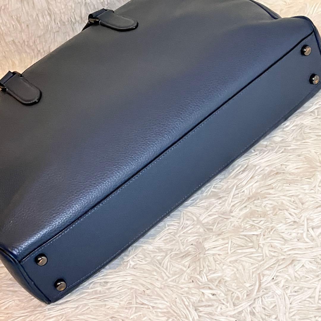 ☆良品☆ コーチ ブリーフケース グラハム 2way A4 レザー ブルー