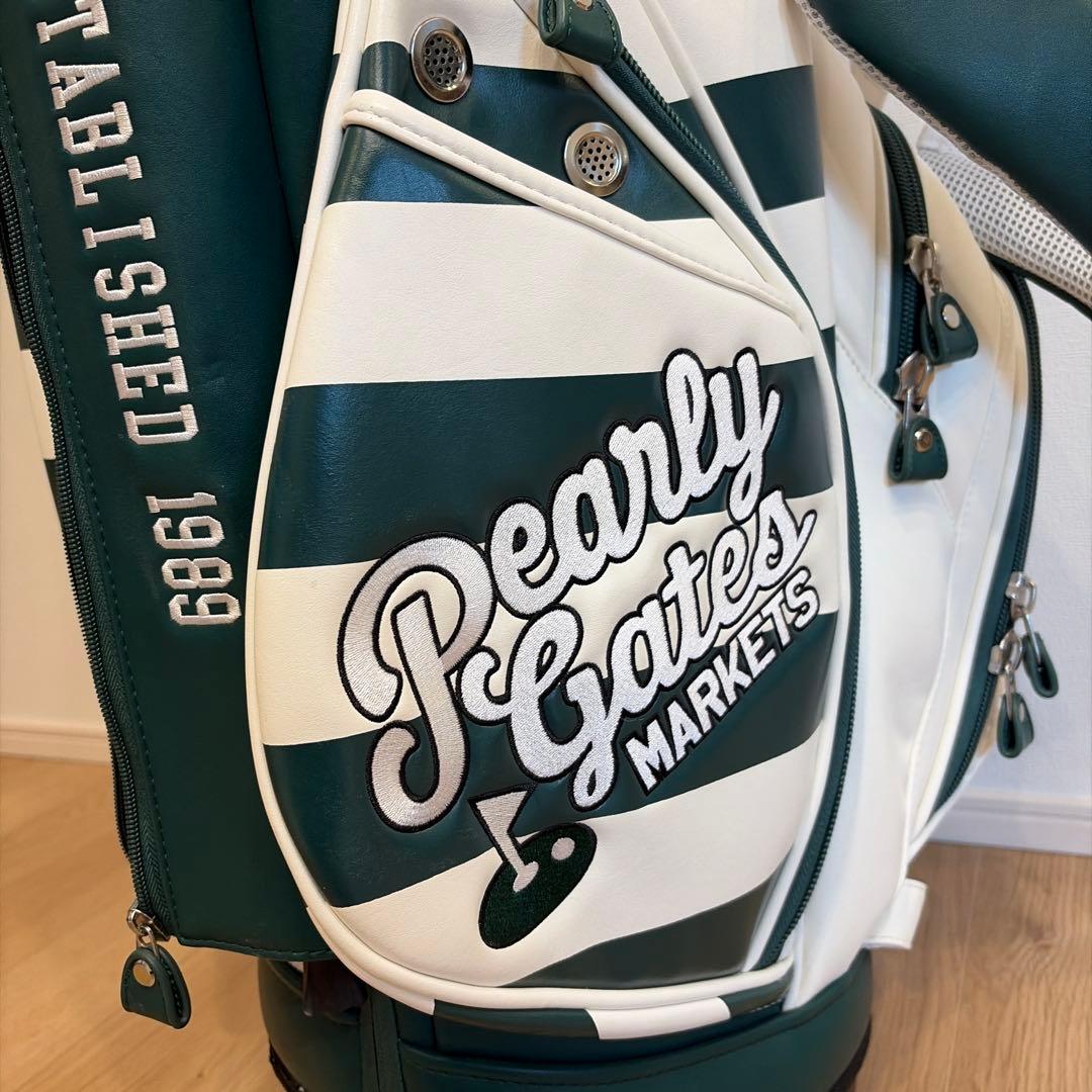パーリーゲイツ　マーケット　ボーダー　グリーン　スタンドキャディバッグ