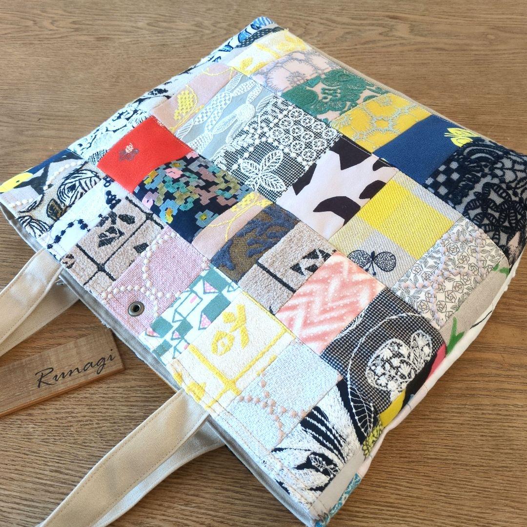 大きなパッチワークトートバッグ＊ミナペルホネン