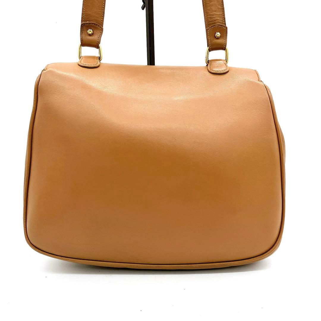 【GUCCI】ショルダーバッグ　マーモント　GG金具　ライトブラウン