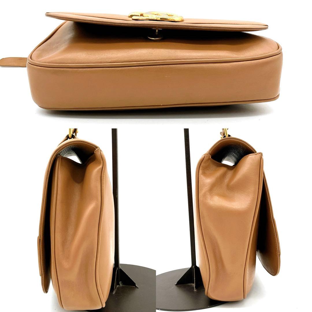 【GUCCI】ショルダーバッグ　マーモント　GG金具　ライトブラウン