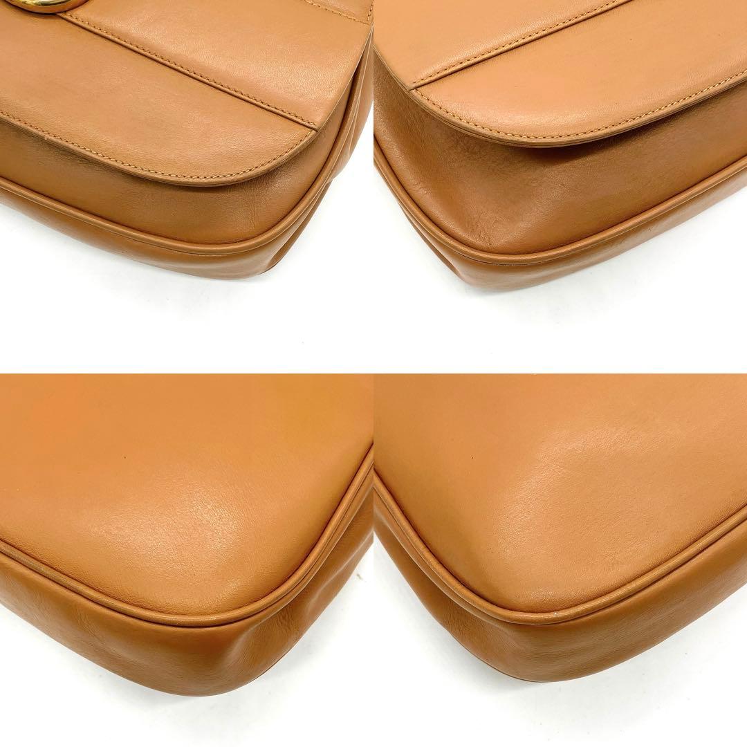 【GUCCI】ショルダーバッグ　マーモント　GG金具　ライトブラウン