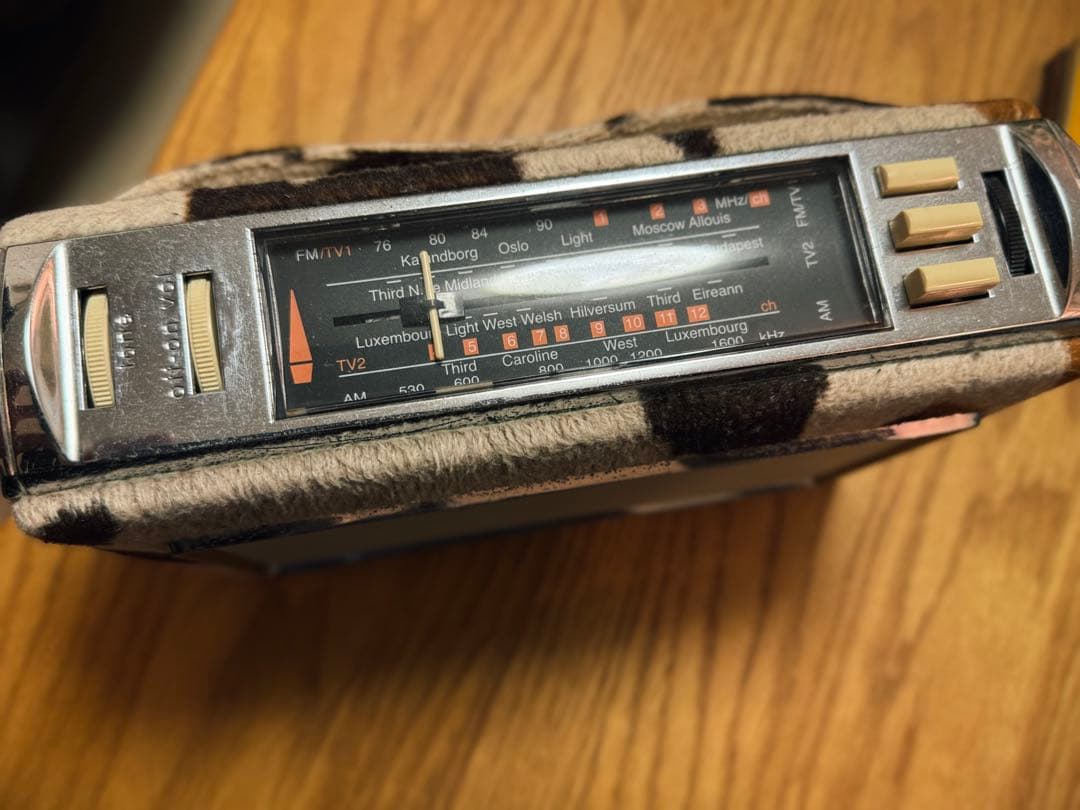 BUSH 牛柄ラジオ FM/AM レア　ハラコ