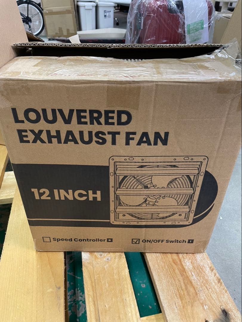 Hon&Guan 換気扇 300mm 有圧換気扇 スイッチ付き 低騒音 排気専用