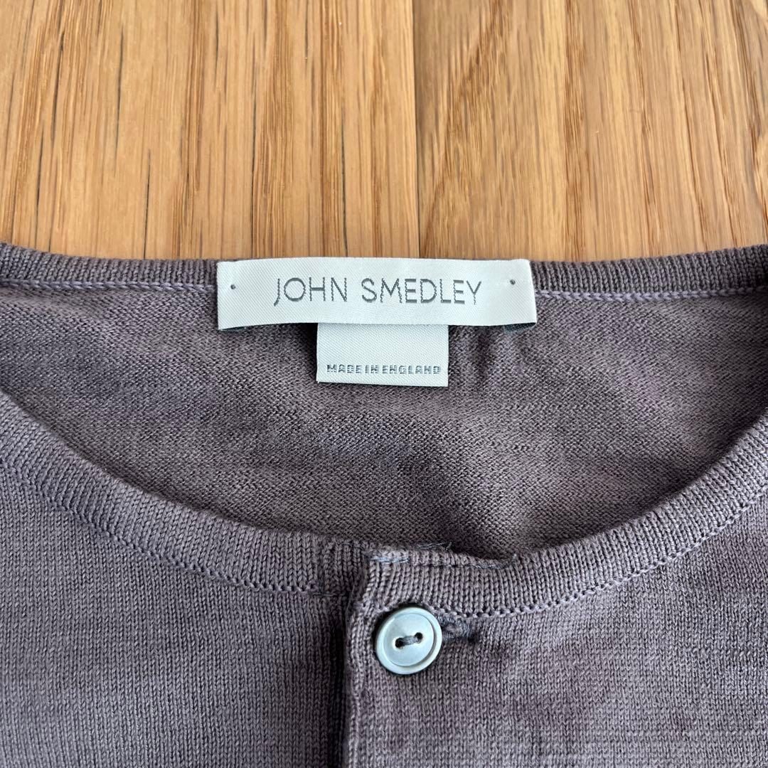 ジョンスメドレー ヘンリーネック クルーネック ニット セーター　ブラウン