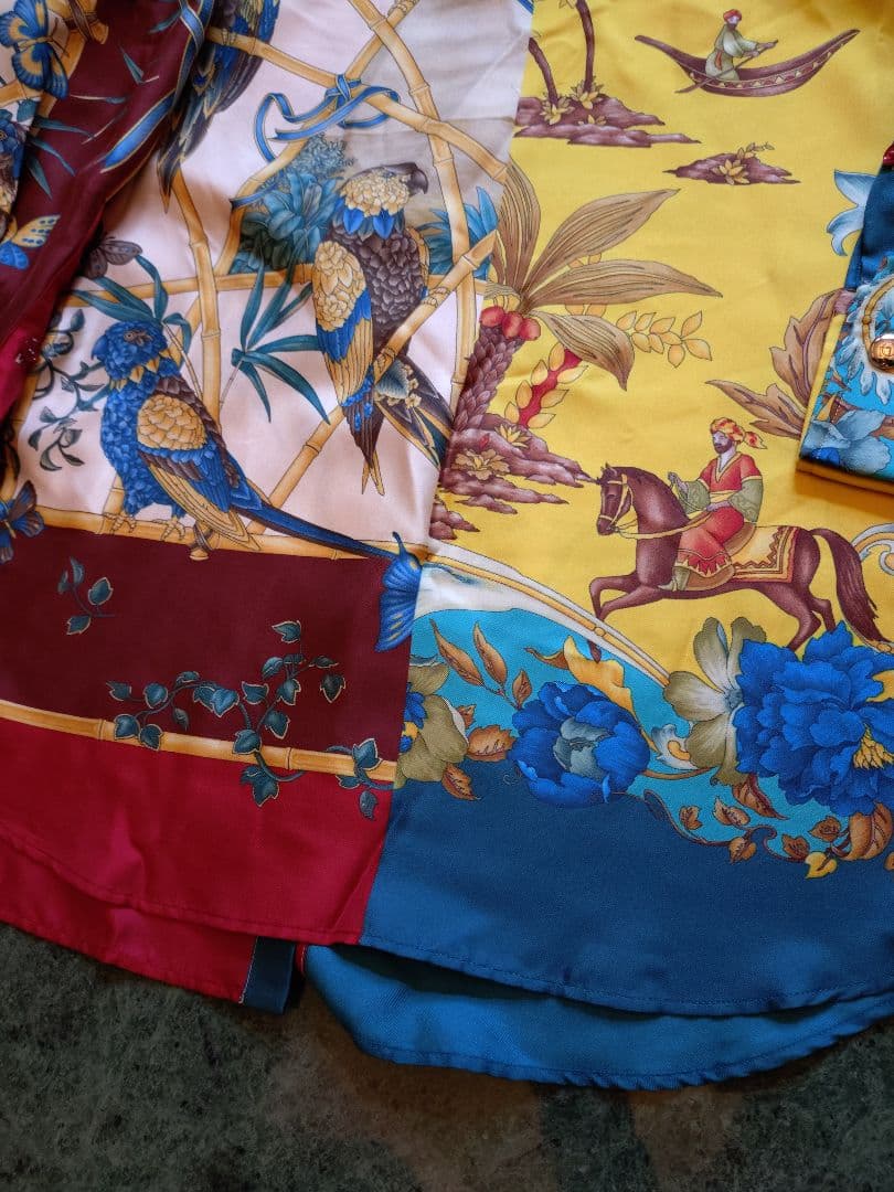 美品 Salvatore Ferragamo アシンメトリー シルク ブラウス