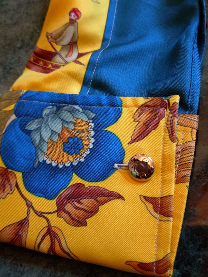 美品 Salvatore Ferragamo アシンメトリー シルク ブラウス