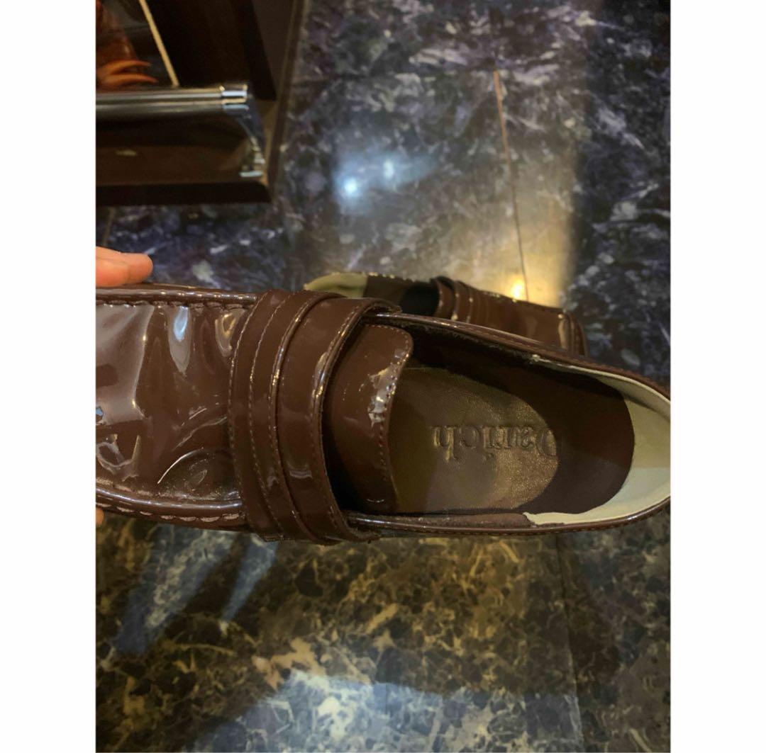 〆　Darich ダーリッチ エナメルプラットフォームローファー ブラウン 靴