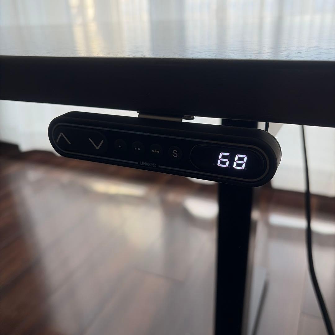 【超美品】kanademono 昇降式デスク ブラックブラウン 最終価格