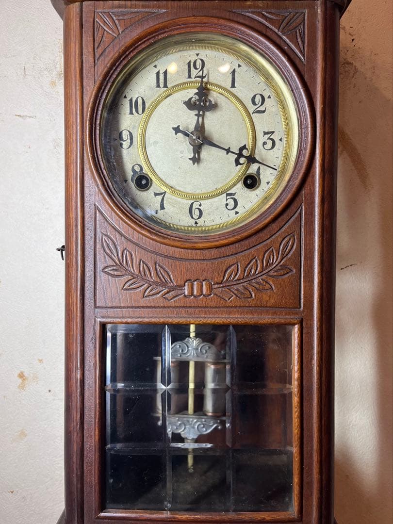 角型　おしゃれ　柱時計　古時計　振り子　ゼンマイ　ボンボン　レトロ　精工舎　大正