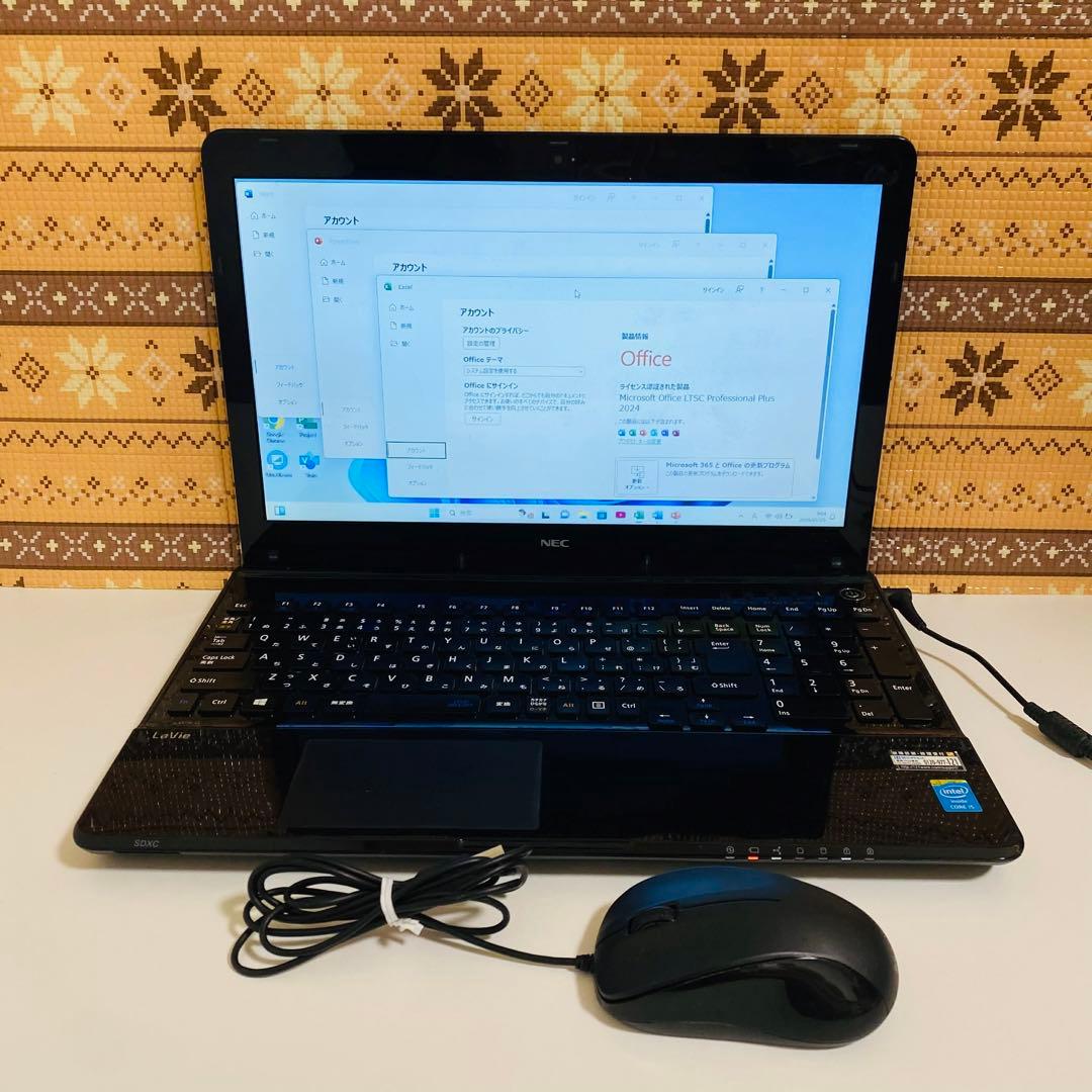 Y52 NECノートパソコン i5メモリ8G高速 Windows11オフィス付き