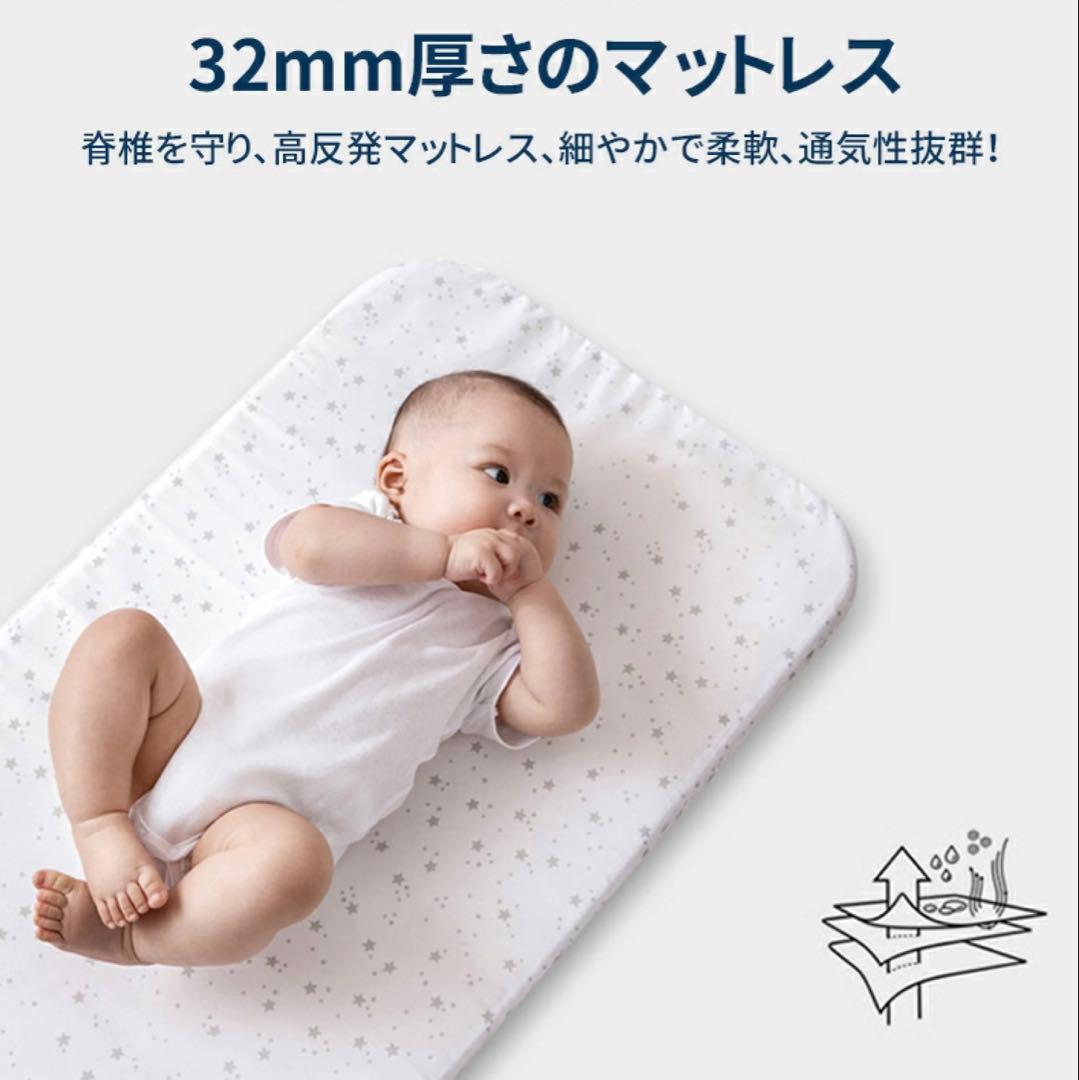 HZDMJ ベビーベッド 2025年モデル　カーキ　ベージュ