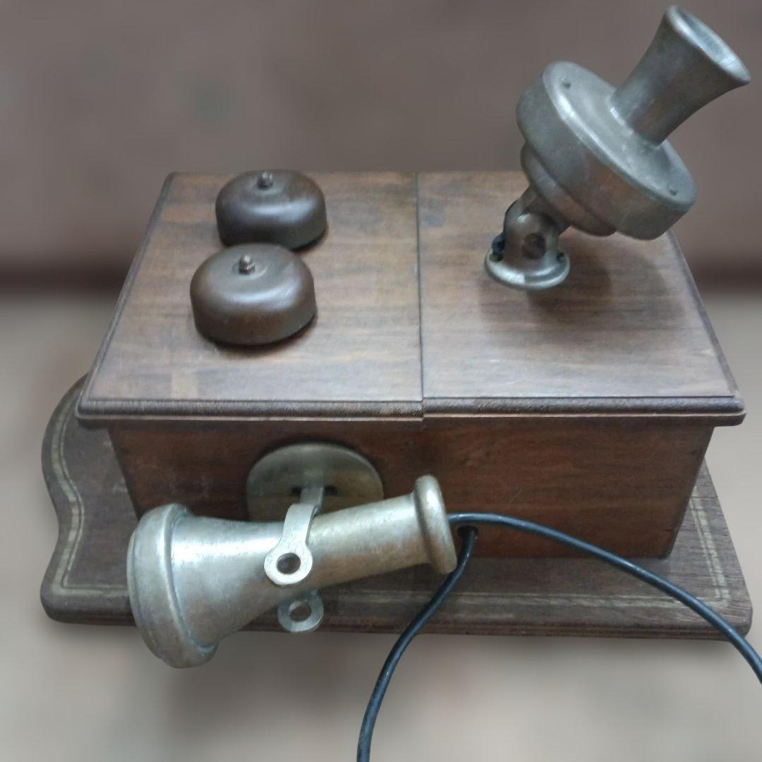 4214）アンティーク風電話機　アメリカ製デルビル風電話機