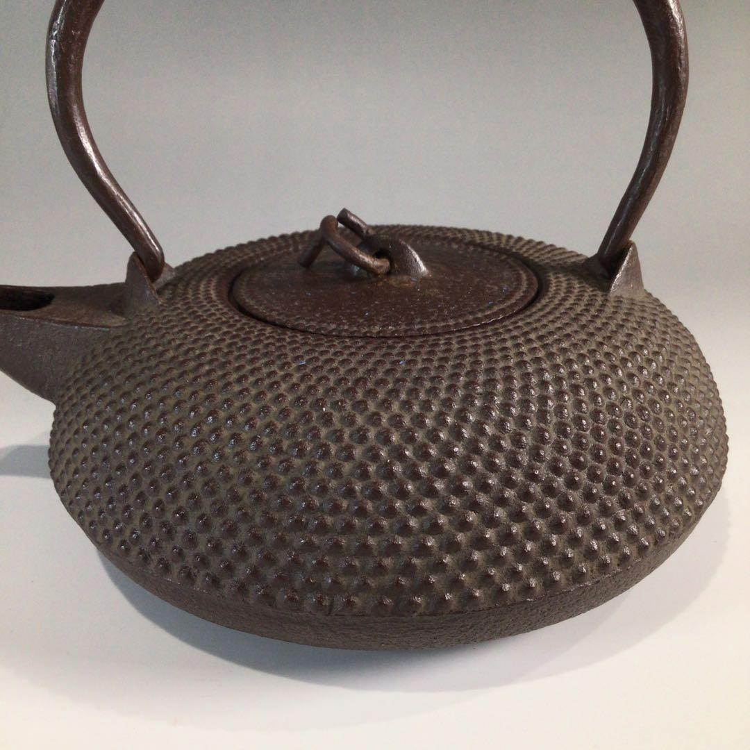 Ｐ３８５　銚子　『釜師　佐藤浄清造』『替蓋付』『平丸霰地紋』　共箱　酒器