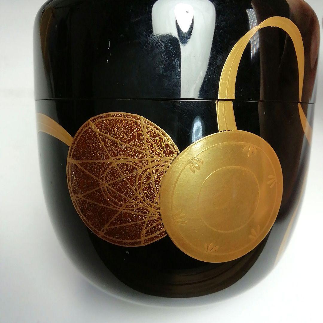 Ｓ６８８　棗　『楽器蒔絵』『大棗』『表千家　久田宗家　極箱　尋牛斎』『内銀花押』