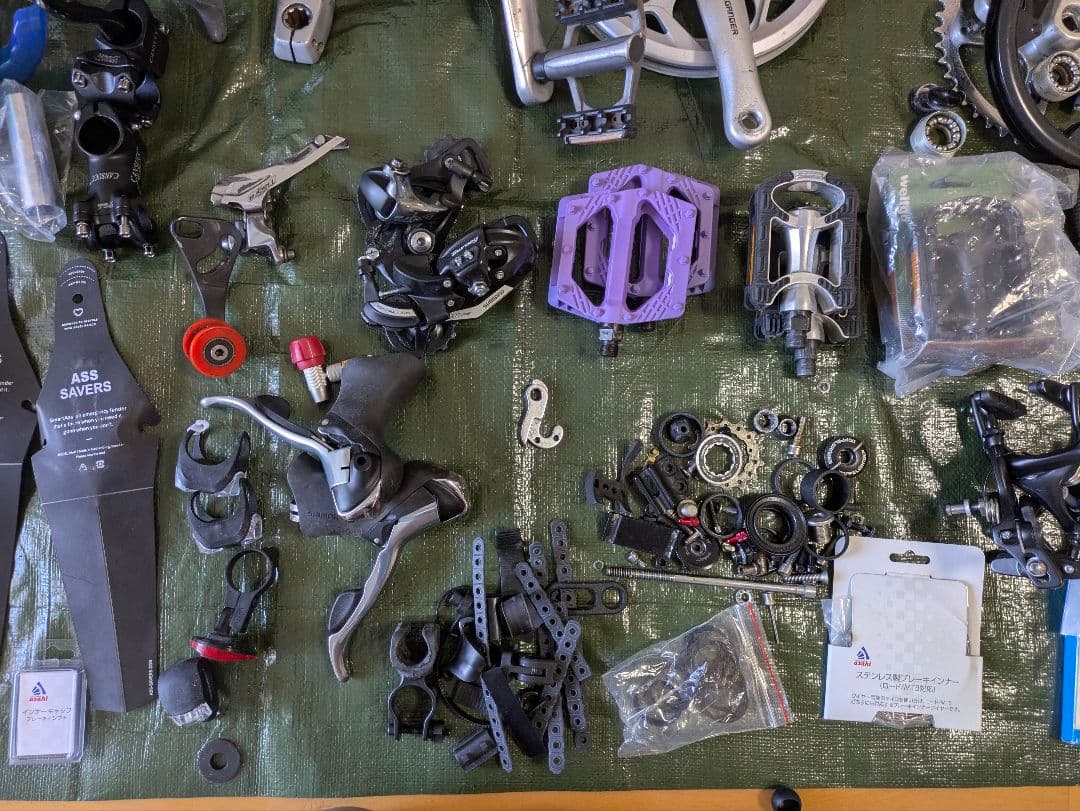 ジャンク自転車　ロードバイク　パーツ　部品　セット