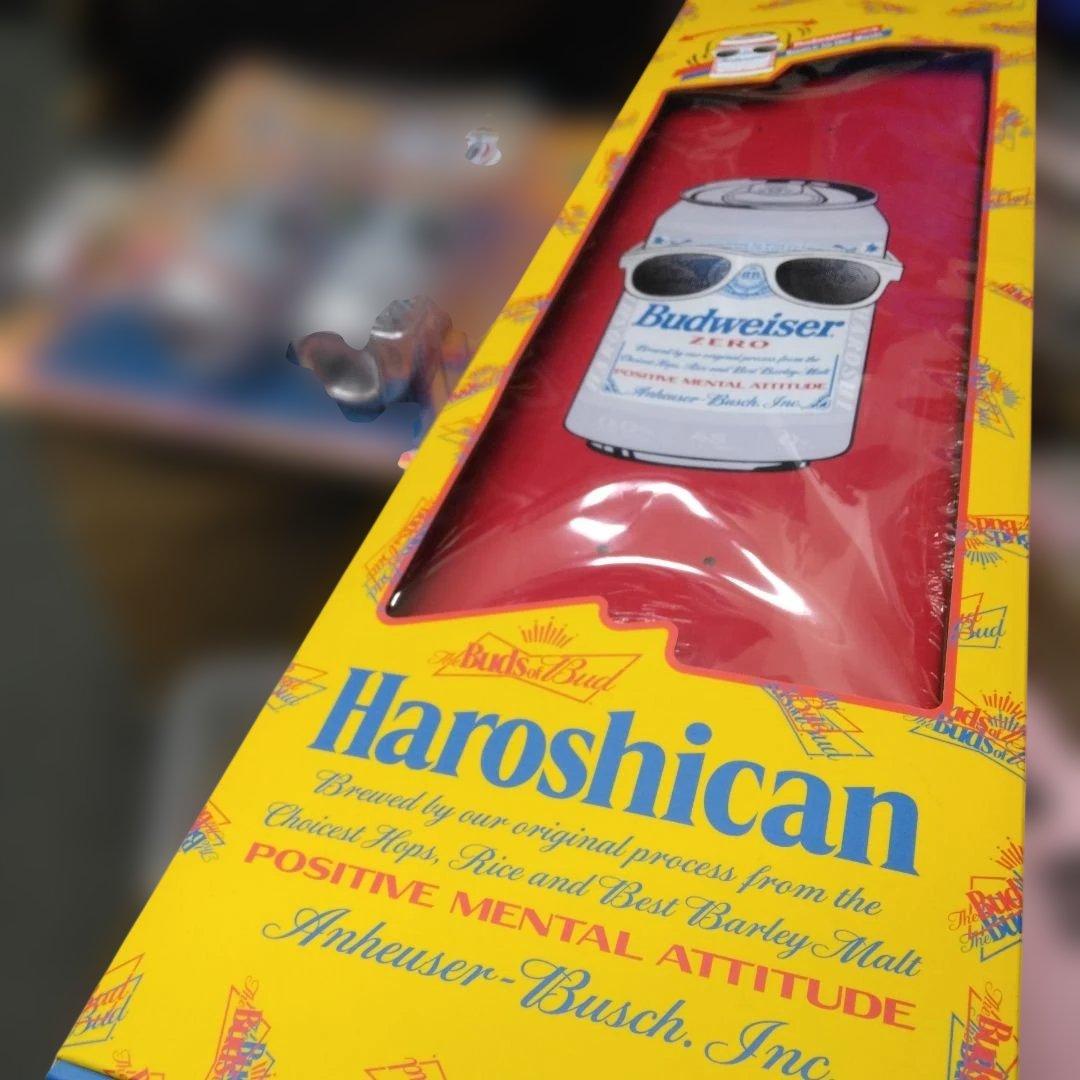 Haroshi x バドワイザー スケートデッキ(レッド)＋キーホルダー