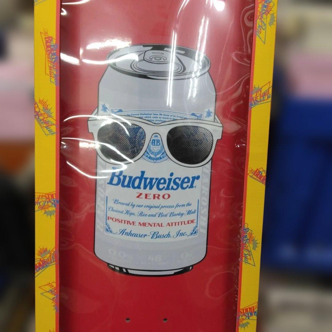 Haroshi x バドワイザー スケートデッキ(レッド)＋キーホルダー