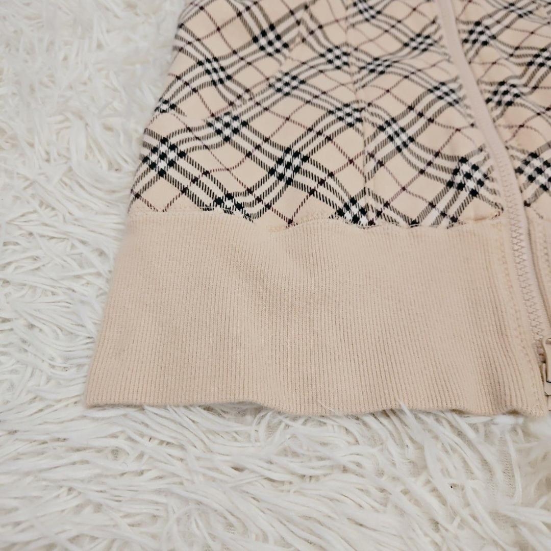 バーバリーブルーレーベル トラックジャケット M ノバチェック ホースロゴ　刺繍