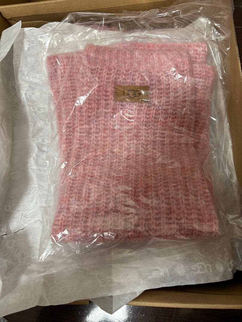 新品未使用！UGG ピンクムートンブーツ ニットカバー付き25cm 希少！