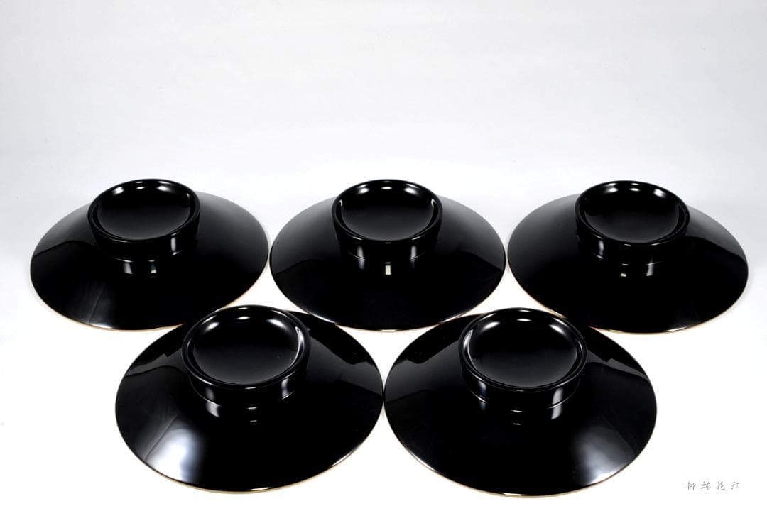 堂畑勝峯 輪島塗 塩釜蒔絵 茶托・銘々皿 五 共箱